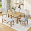 Ensemble de table de salle à manger extensible 6 pièces avec rallonge, chaise et banc Charmant-96010407-96010408-96010409