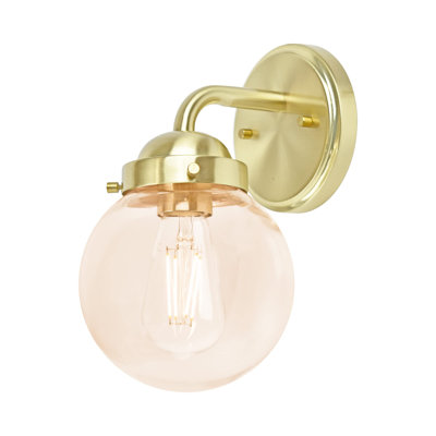Applique murale pour salle de bain à 1 lumière en verre avec ampoule Edison ST19 6W 2700K