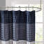 Rideau de douche pour salle de bain en microfibre à rayures en microfibre, 72 x 72 pouces, bleu marine
