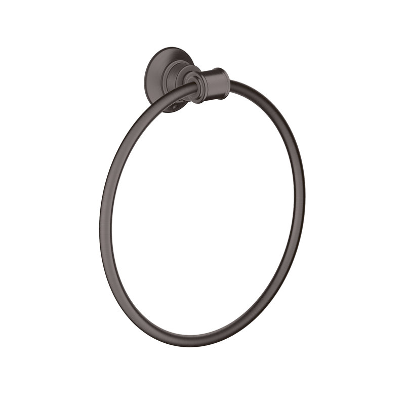 AXOR Montreux Wall Mounted Towel Ring, Brushed Black Chrome