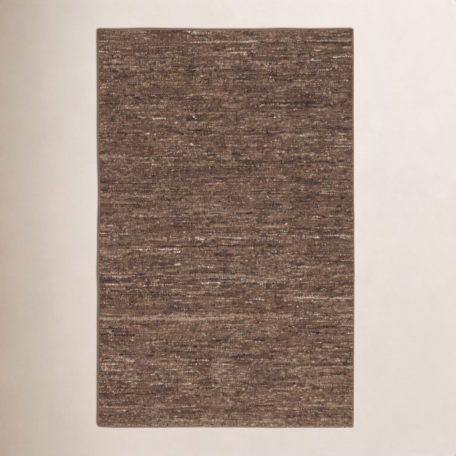 Flatweave Wool Rug, Rectangle 5' x 8', Brown