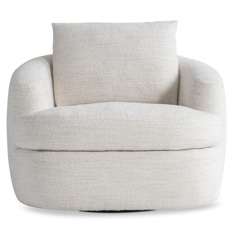 Plush Upholstered Swivel Armchair