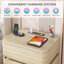 Fully Assembled 3-Drawer Nightstand with Charging Station and Motion Sensor RGB Light, Curved Profil-1210173031-1208932934