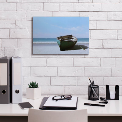 «01 Blue Boat with Oar» par Zhen-Huan Lu, art mural sur toile