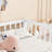 White Twin Twin Floor Bed With Guardrails Low Profile Kids-1072597143