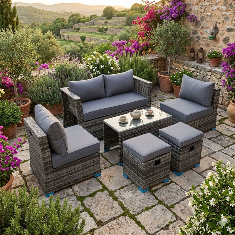 89cm Wide Straight Wicker Patio Sofa