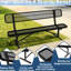 Banc métallique robuste de 1,20 m, résistant aux intempéries et à la rouille, idéal pour le jardin, la terrasse, la cour, le patio, les parcs et les centres commerciaux. Support ergonomique confortable, surface à séchage rapide et facile d'entretien. Montage facile.