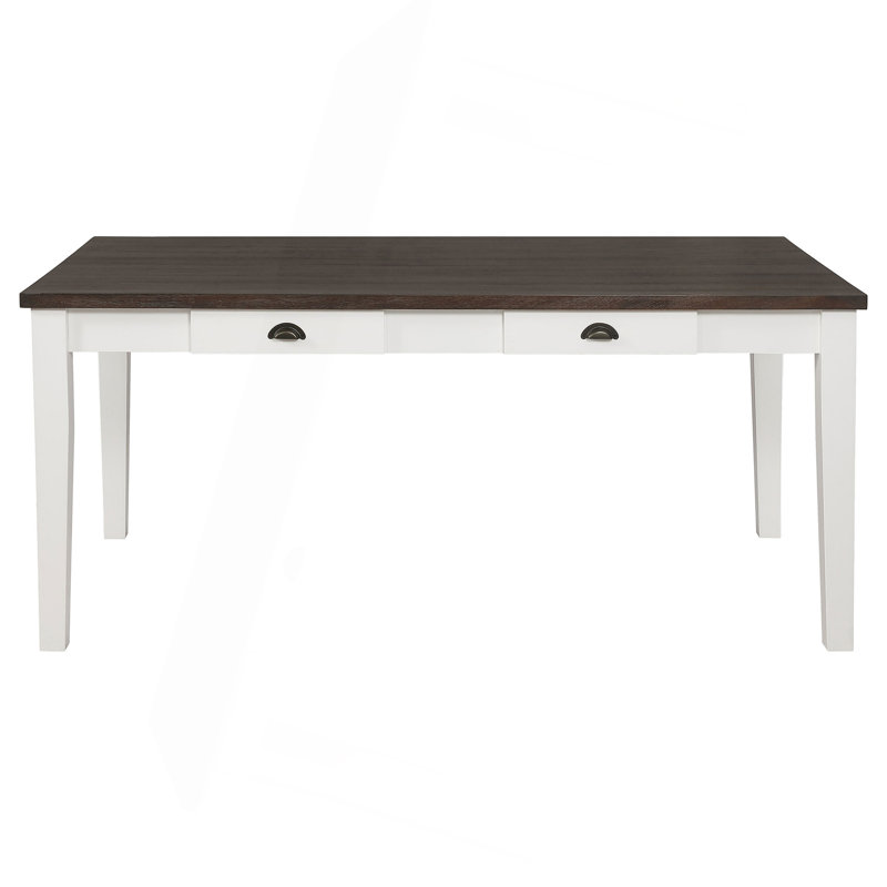 Preston Espresso And Antique White 2-Drawer Dining Table