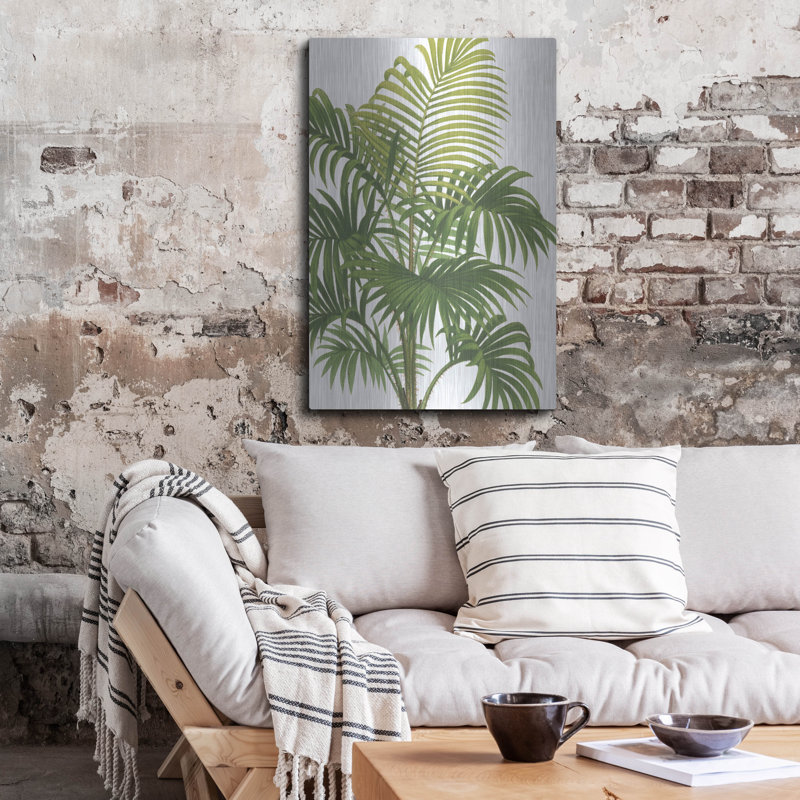 Art mural luxueux en métal «Riviera Palms 1 C» par Wild Apple, 24 po x 36 po, H 36 po x l 24 po