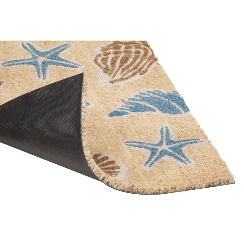 Coquillages de couleur l 30 po x 18 po tapis de porte extérieur antidérapant Darrell