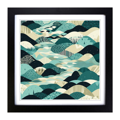River Geometric No.1 - Single Picture Frame Print on Wood