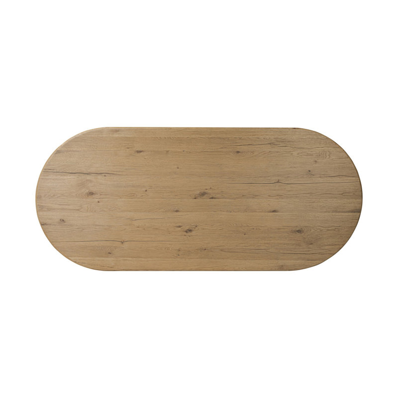 Paden Oval Dining Table, Worn Oak Veneer, 30" H x 94" W x 42" D