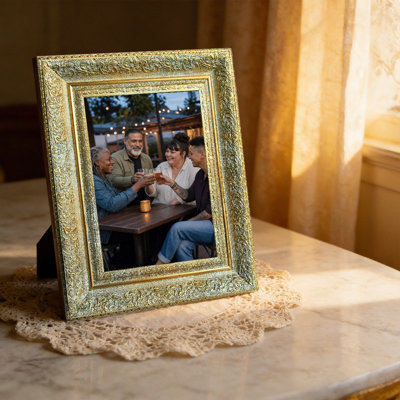 Antique Gold 3 PCS 8" x 10" Heritage Style Picture Frame with Classic Rectangular Shape