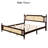 Espresso Pine King Rattan Headboard & Footboard Bed Frame with Storage