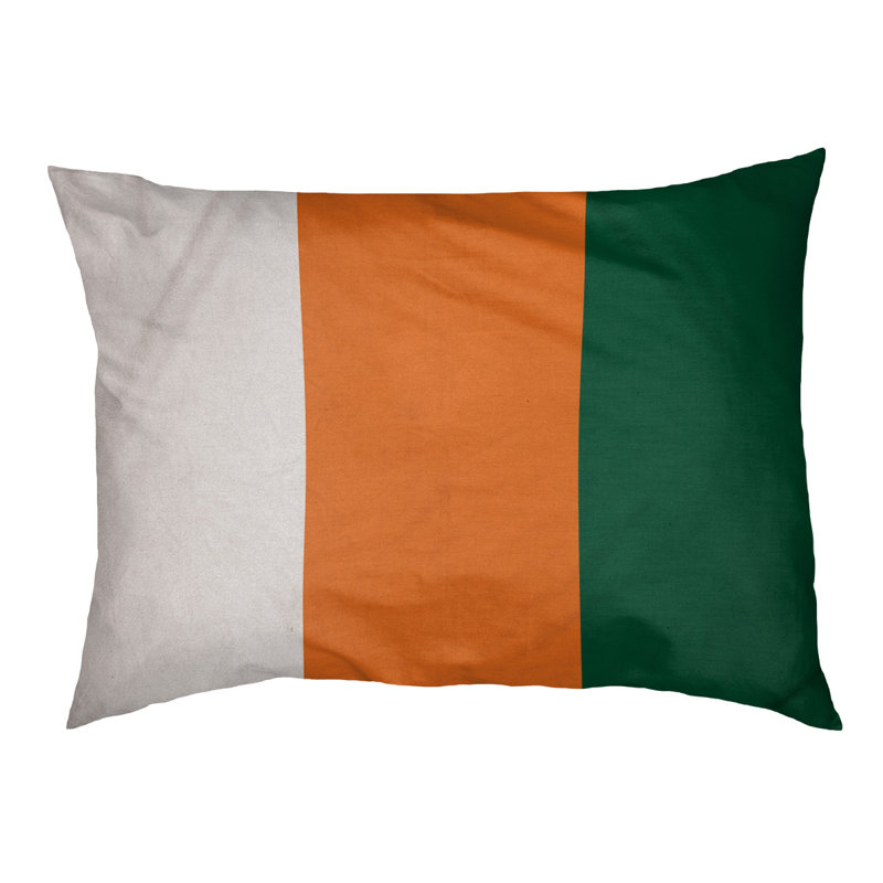 Coussin Miami, Très grand (l 50 po x P 40 po x H 7 po), Blanc / orange / vert