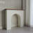 White + Walnut Solid Wood Freestanding Fireplace-116131395