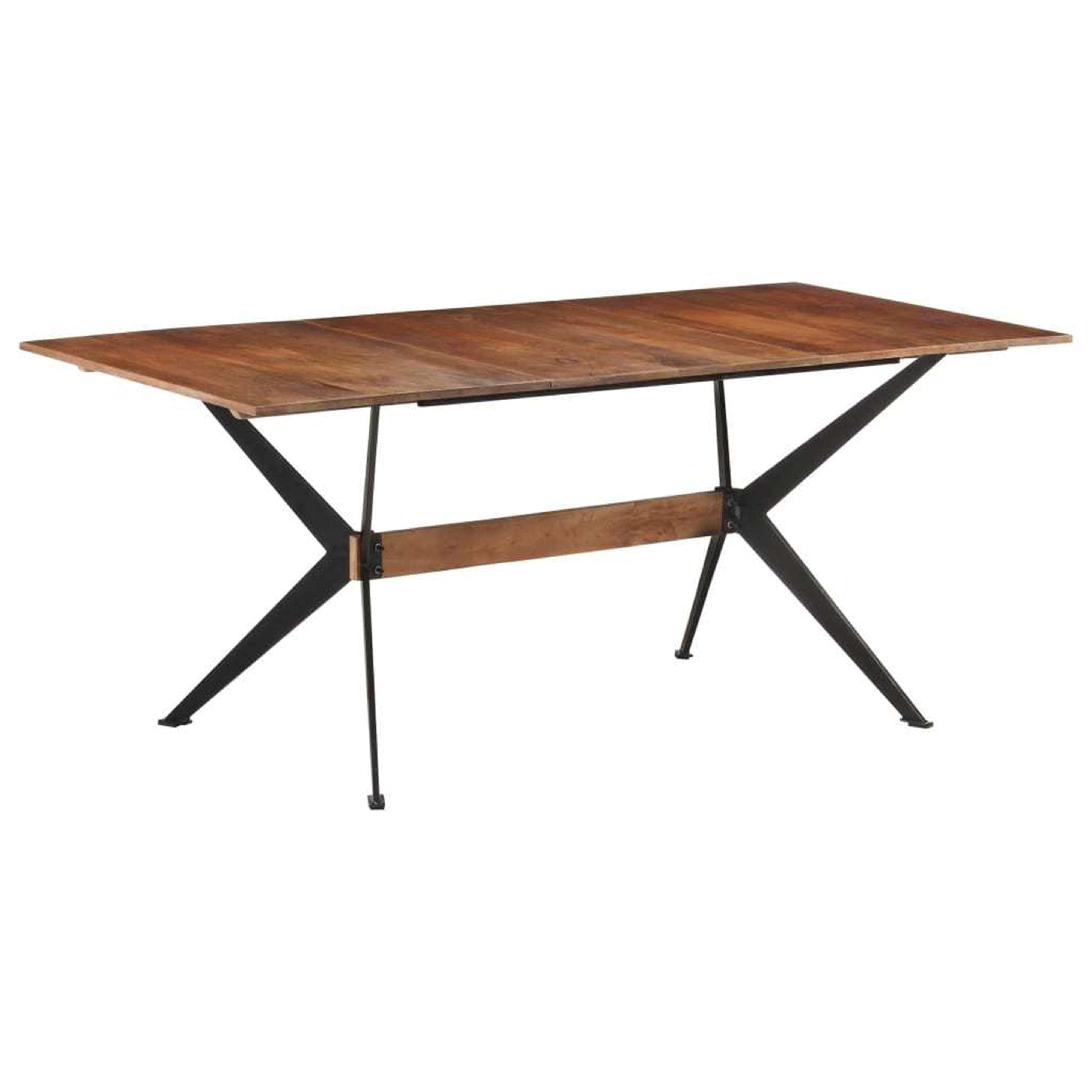 17 Stories Solid Wood Top Metal Base Dining Table | Wayfair