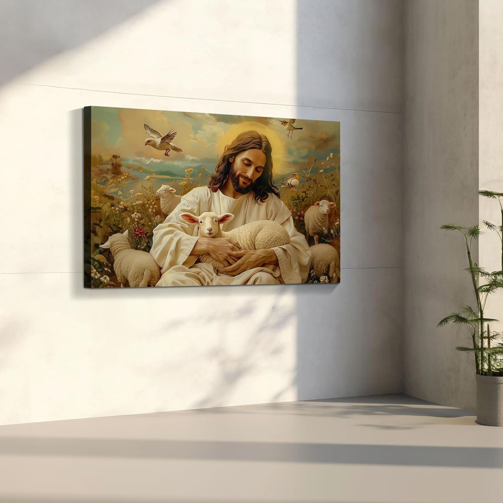 Scripture Murals Fleur De Lis Living Religious Mural Art Canvas Print 36X24 Inch ...