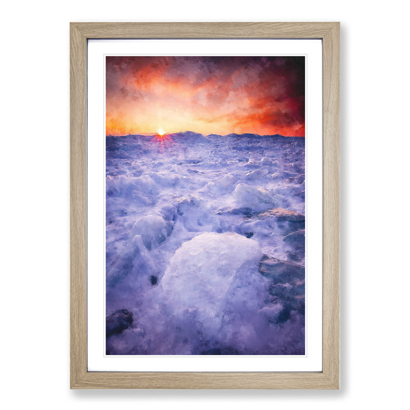 Field of Ice - Framed Print, Oak Framed, 65cm H x 48cm W x 2cm D