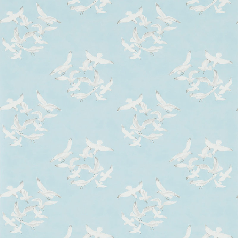 Seagulls 10.05m x 52cm Matte Wallpaper Roll, Blue