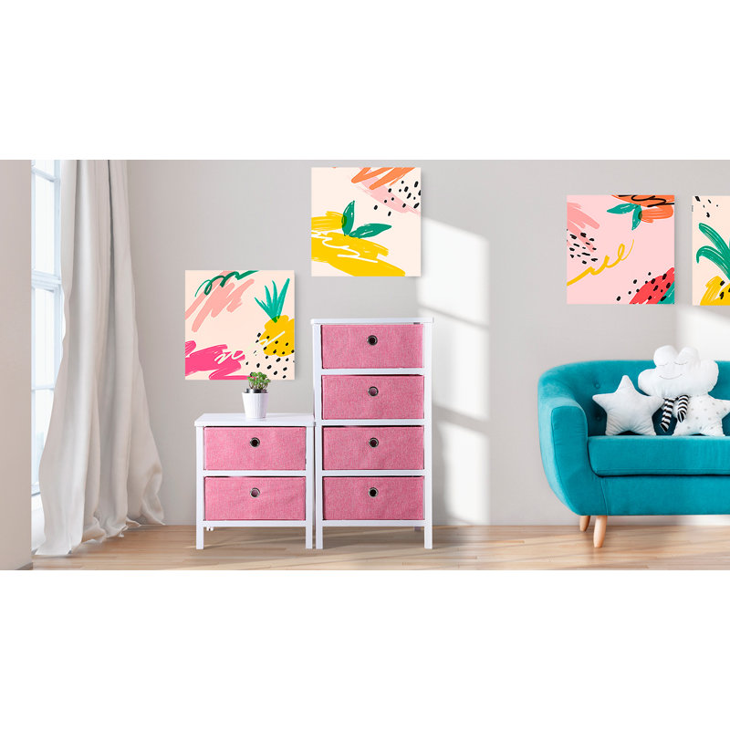 41cm W 4 - Drawer Chest of Drawers, Pink