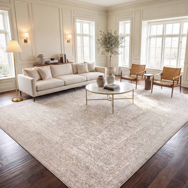 Tapis oriental crème / ivoire Calidia, Rectangle 10 pi x 14 pi