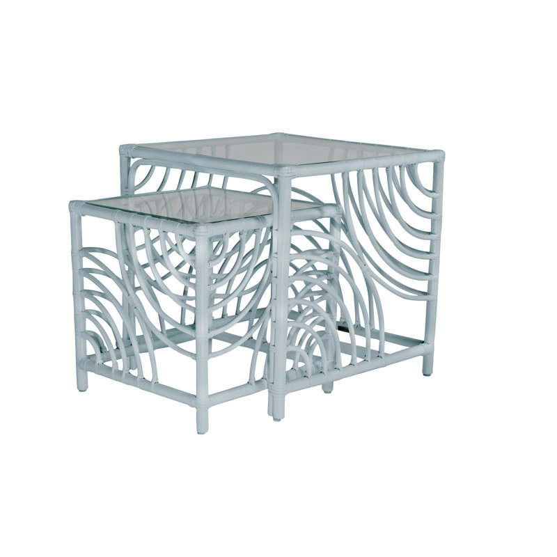 Tables gigognes 2 pièces  Swirl, Bleu clair