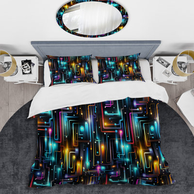 Literie Neon Futuristic Cubic Mirage