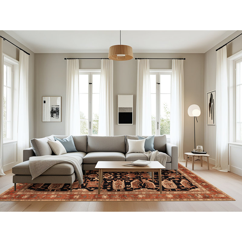 Machine Washable Persian Brown Area Rug, Rectangle 8' x 10'