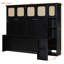 Lit double escamotable avec bureau et armoires en rotin, armoire de lit murale peu encombrante pour bureau à domicile, noir
