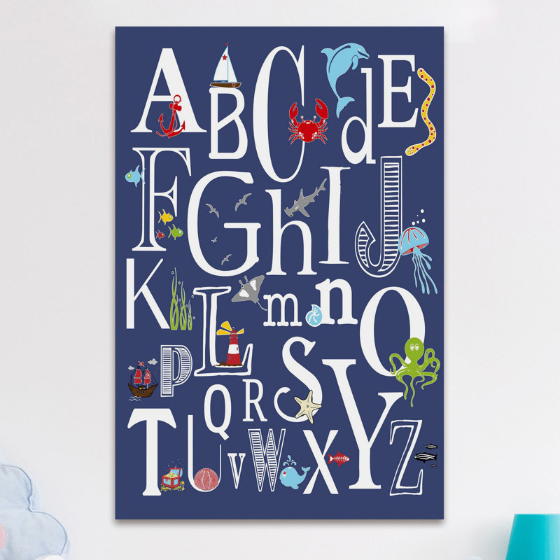 'Abc Nautical Navy' Canvas Art, 30" H x 20" W x 1.5" D