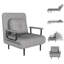 Canapé-lit pliant 5 en 1 Roomfitter, canapé-lit réglable à 5 positions avec coussin pour le salon, la chambre à coucher ou le bureau, gris-1014183323-1014183325