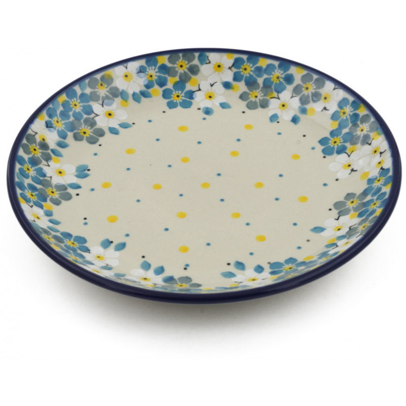 Fleurs sous l'assiette de poterie polie 8 "Starry Sky