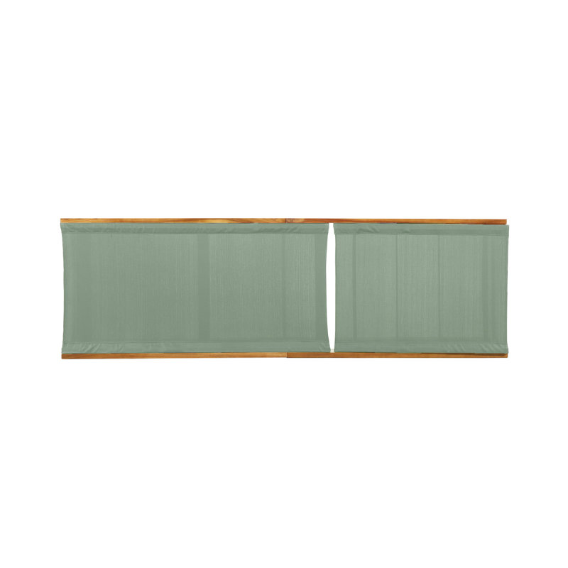 Arvada Outdoor Wood Chaise Lounge, Mint Green Mesh/Teak Frame, 1
