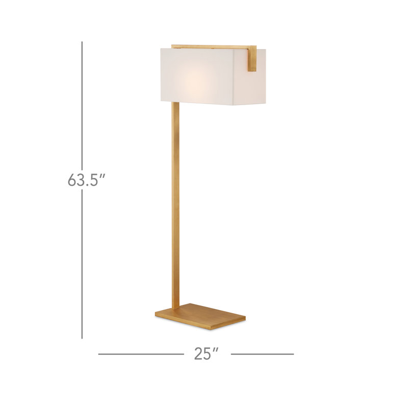 Gambit 63.5'' Contemporary Gold Leaf Task Floor Lamp