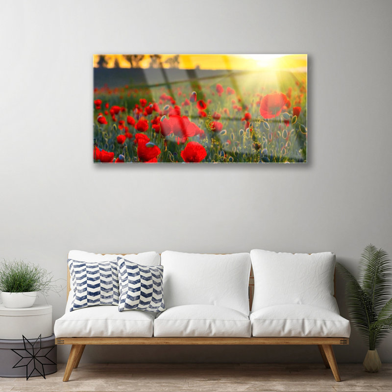 Nature Meadow Flowers - No Frame Print on Glass