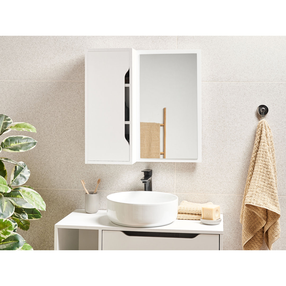 PALMAS 60mm W 60mm H Wall Mounted Required Medicine Cabinet Mirror 2