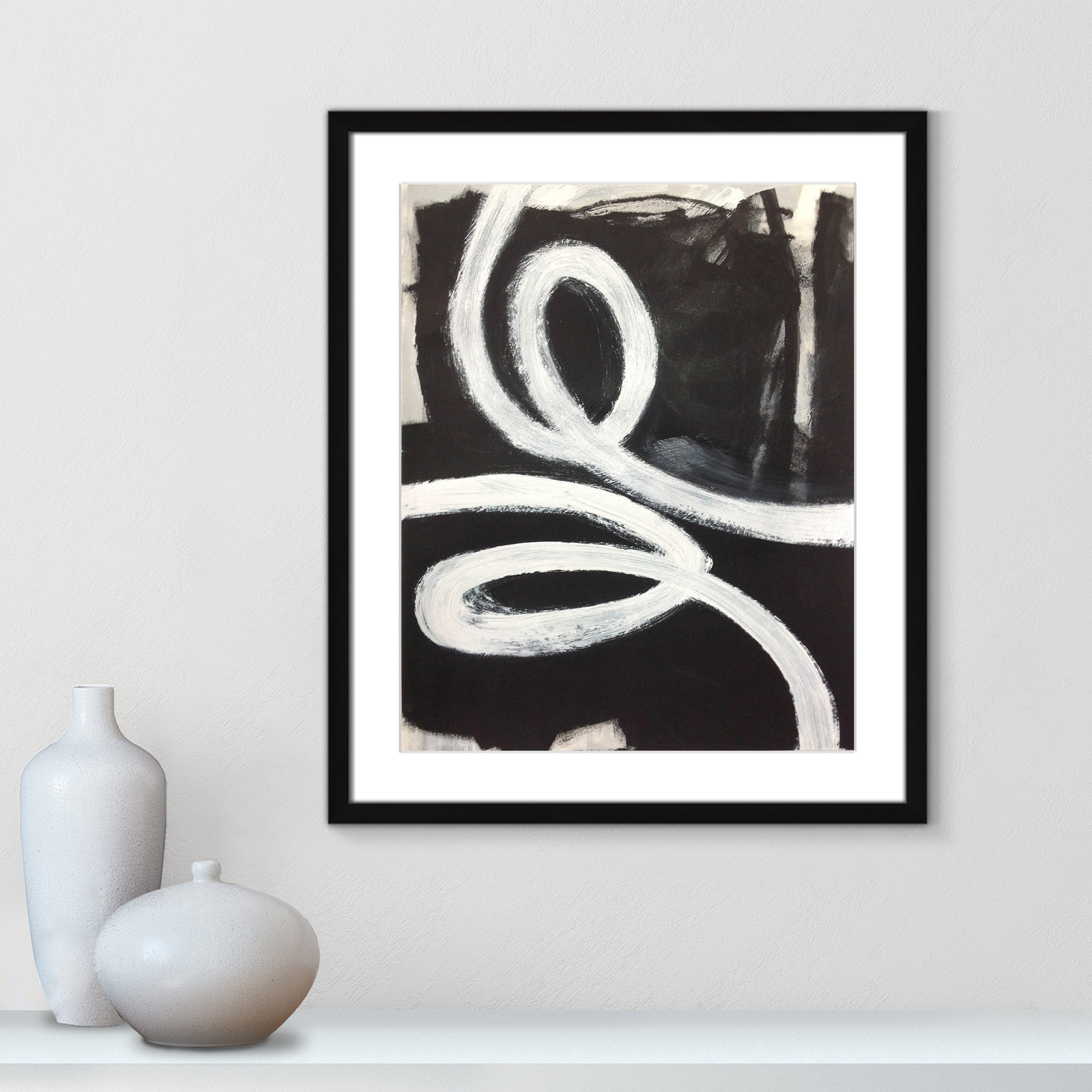 Ansonia Swirly Swirls I by , 25.5" H x 21.5" W x 2" D, Black Box Framed, Yes