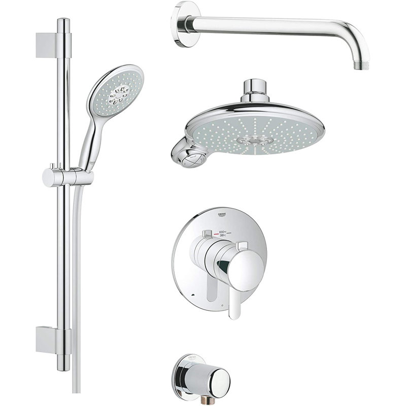 Système de douche complet thermostatique Europlus® Cosmopolitan avec valve brute