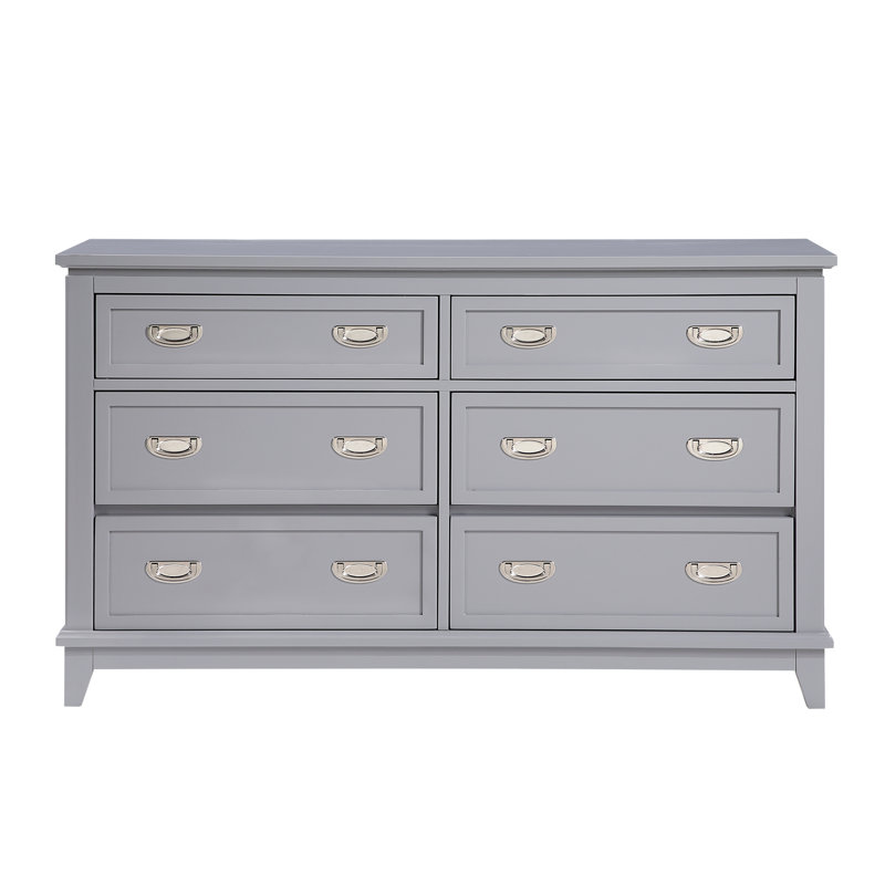 Commode avec 6 tiroirs, meubles de chambre à coucher modernes en bois 1pc, Gray