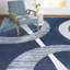 Tapis bleu / gris abstrait Simeon-32753117
