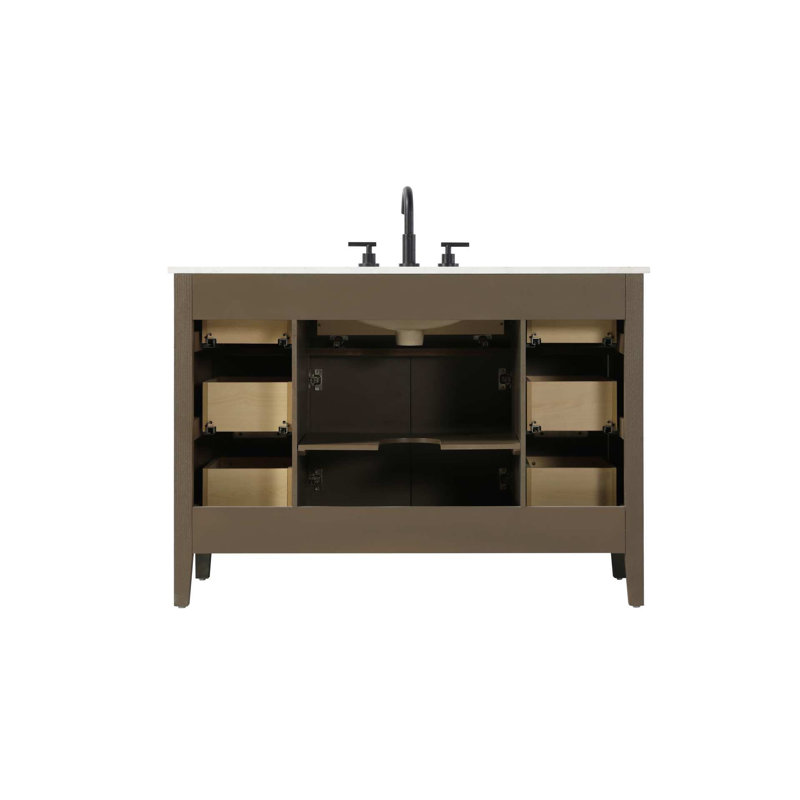 Meuble-lavabo simple 48 po en chêne chocolat, Chêne chocolat, 48"