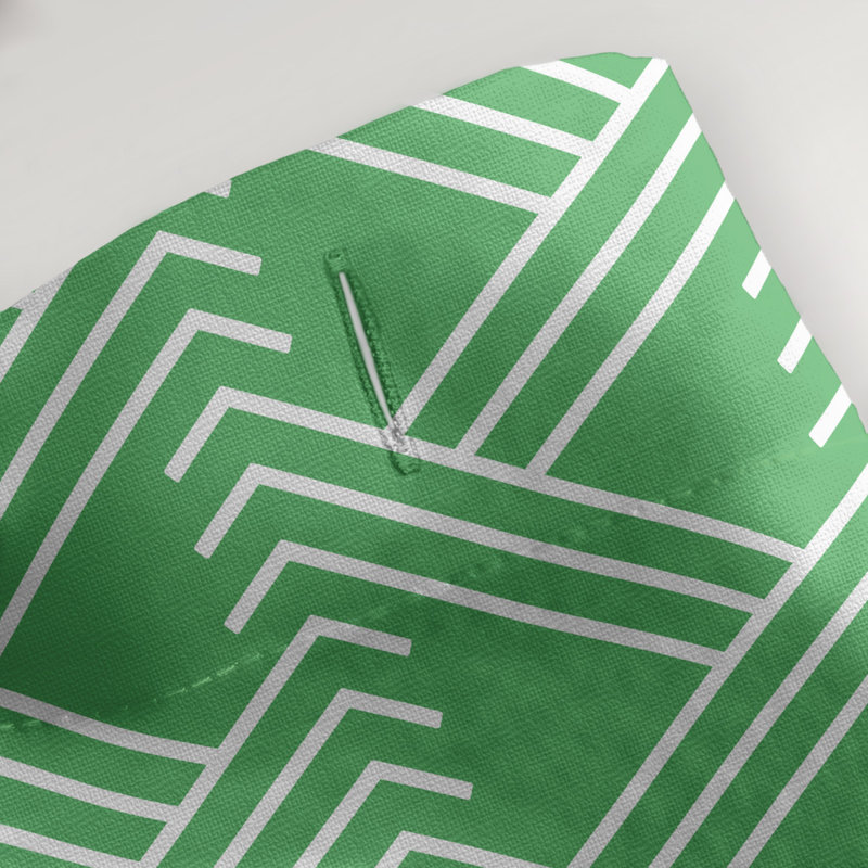 Rideau de douche simple Classic Zig Zag, Vert / blanc