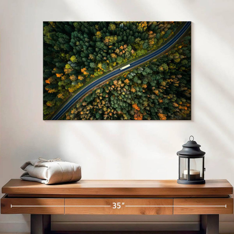 Harnek Truck On Forest Road, 16" H x 24" W