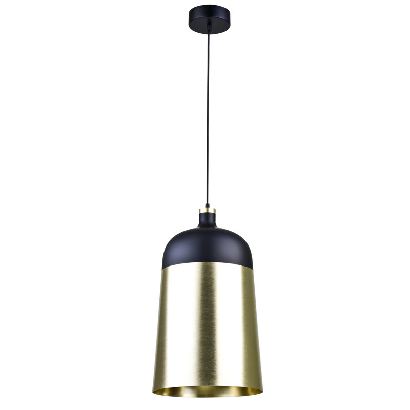 Industrial 1 Light Black Bell Pendant, 21.6" H x 13.7" W x 13.7" D
