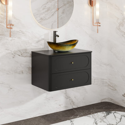 Meuble-lavabo mural simple 30 po avec lavabo vasque, robinet