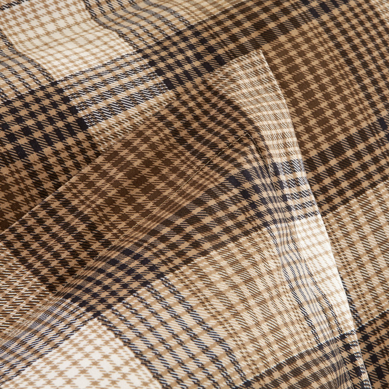 King Brown Plaid Microfiber Down Alternative Comforter Set
