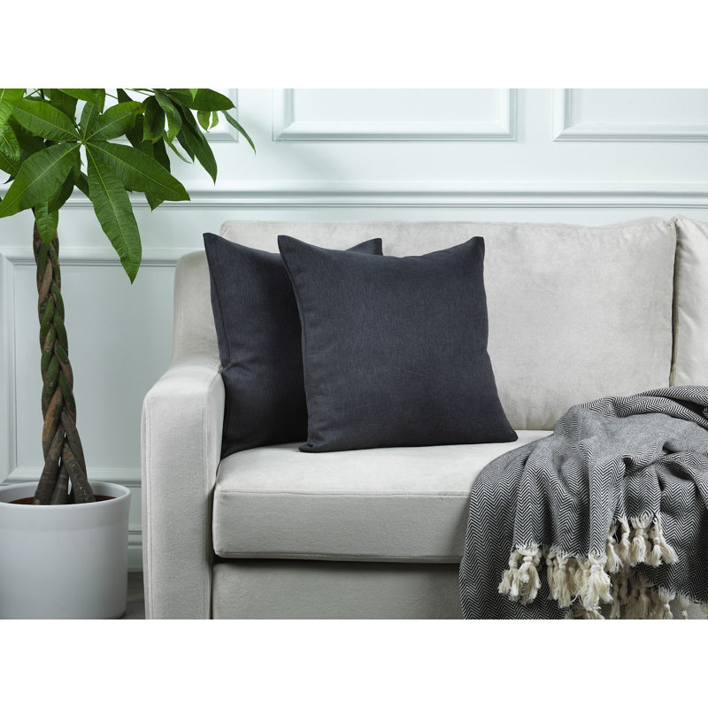 Housses de coussin rectangulaires en lin uni, Anthracite
