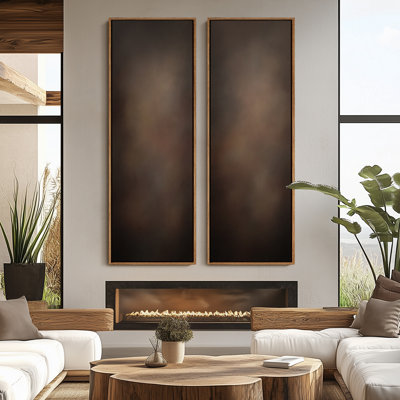 «Vintage Landscape Wall Art», ensemble de 2 toiles encadrées 20 x 60 pouces
