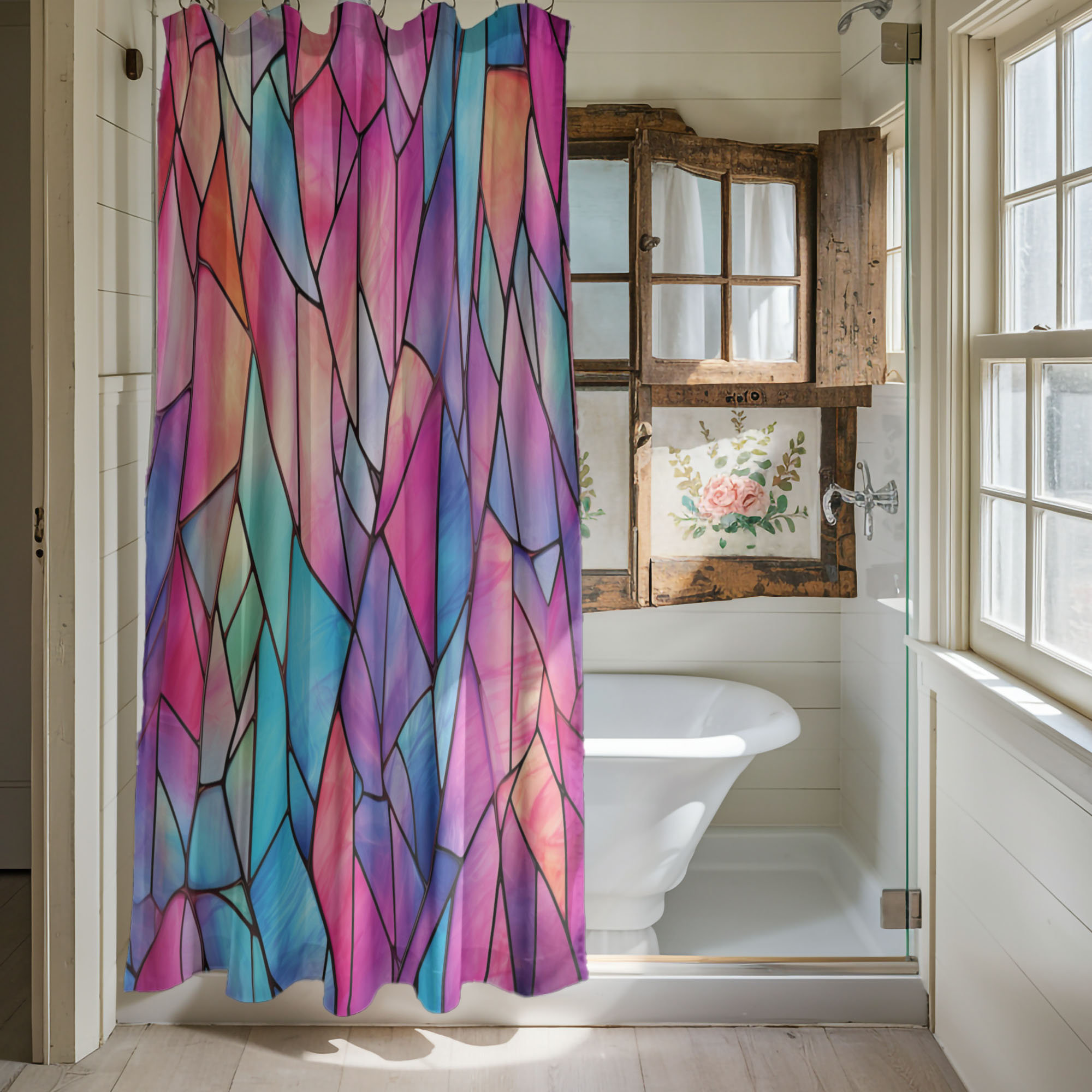East Urban Home Mosaic Art Abstracts - 1 Piece Standard Shower Curtain ...